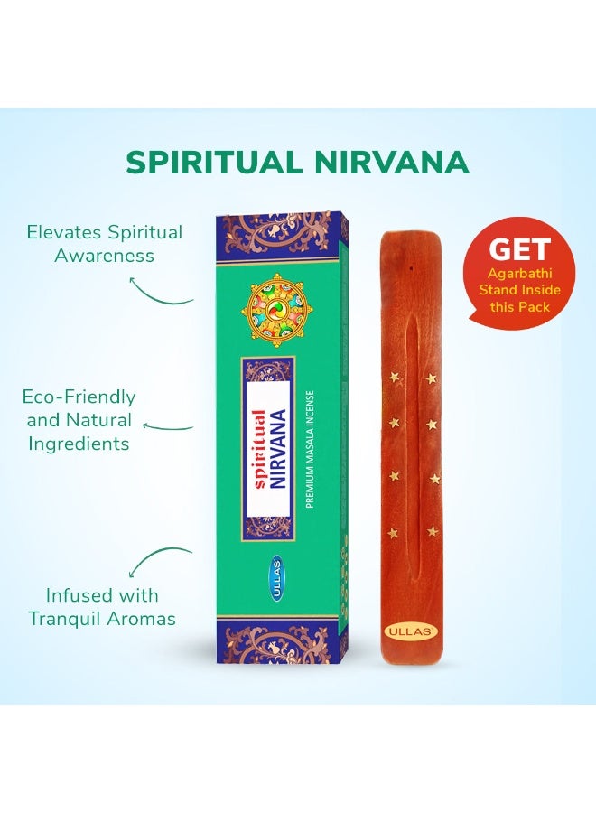 Ullas Spiritual Nirvana Agarbathi Premium Masala Incense Sticks with Rich Masala Fragrance (80 Sticks) With Stick Holder - Image 2